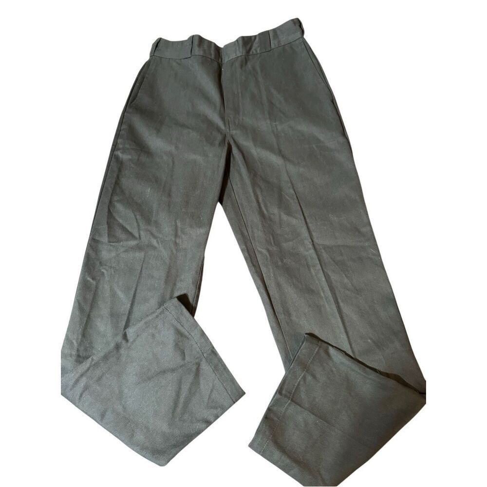 Men's Olive grey flat front work pants 32x32
